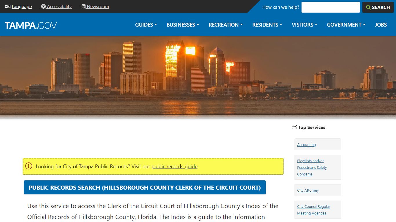 Public Records Search (Hillsborough County Clerk of the Circuit Court ...